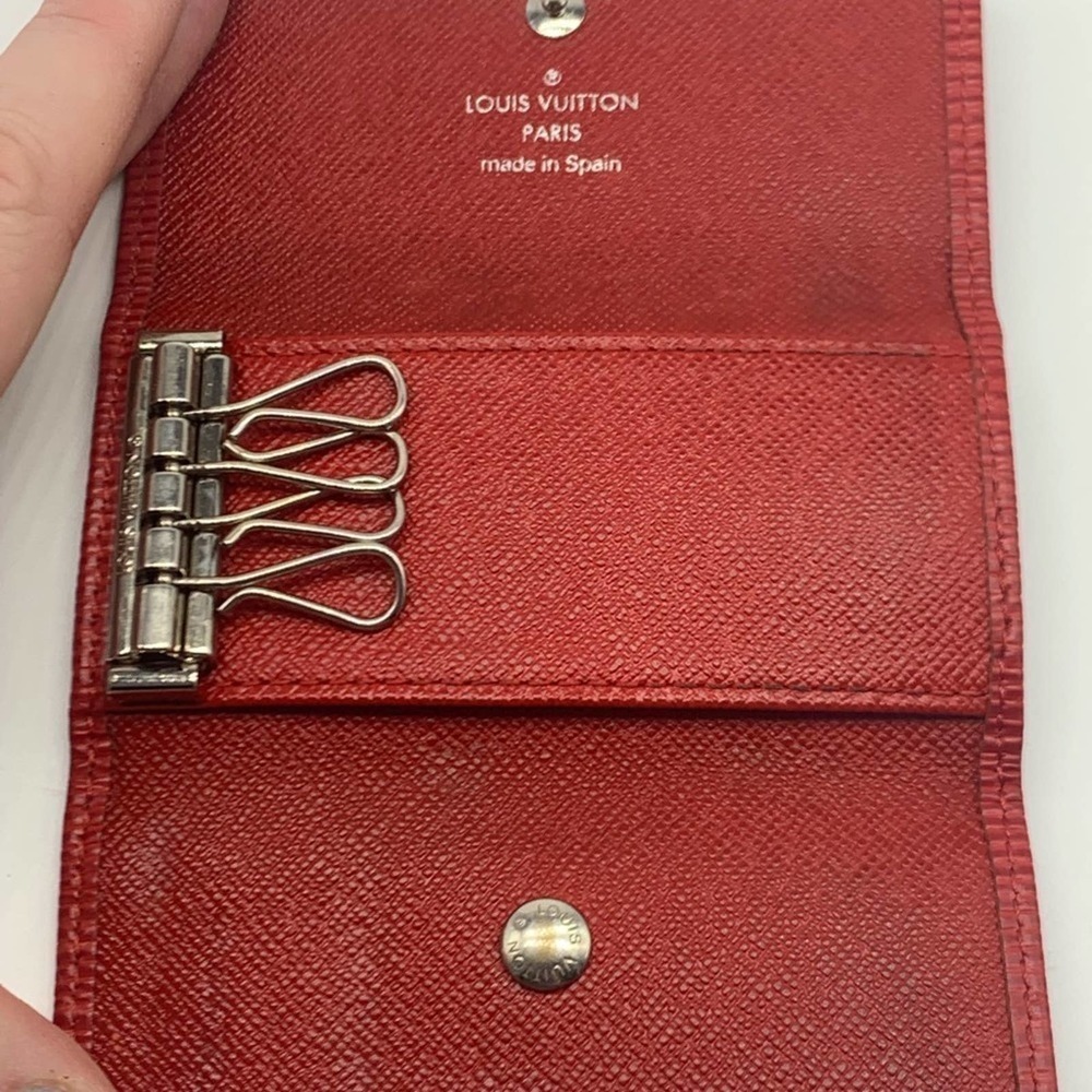 LOUIS VUITTON red leather key holder wallet - Picture 6 of 16